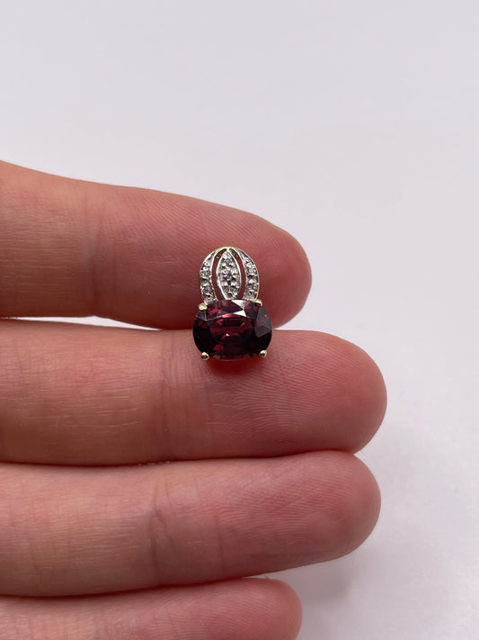 9ct gold tourmaline and diamond pendant