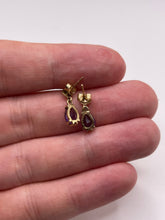 Load image into Gallery viewer, 9ct gold amethyst earrings
