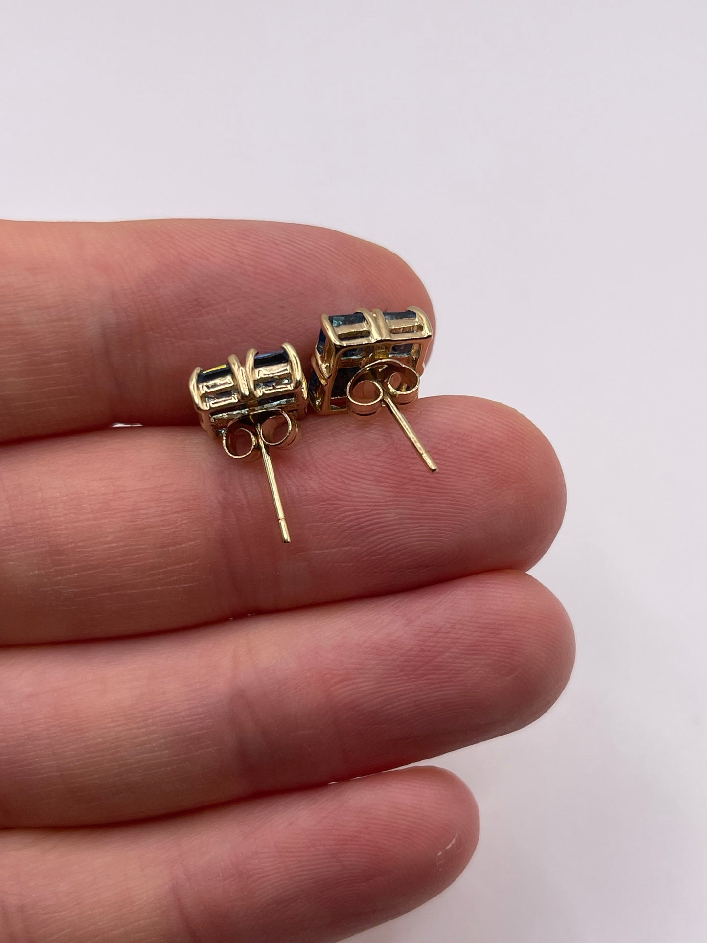 9ct gold blue topaz earrings