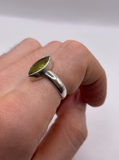 Silver peridot ring