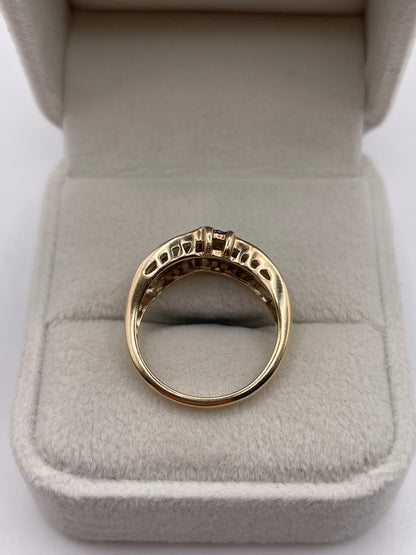 9ct gold tanzanite cluster ring