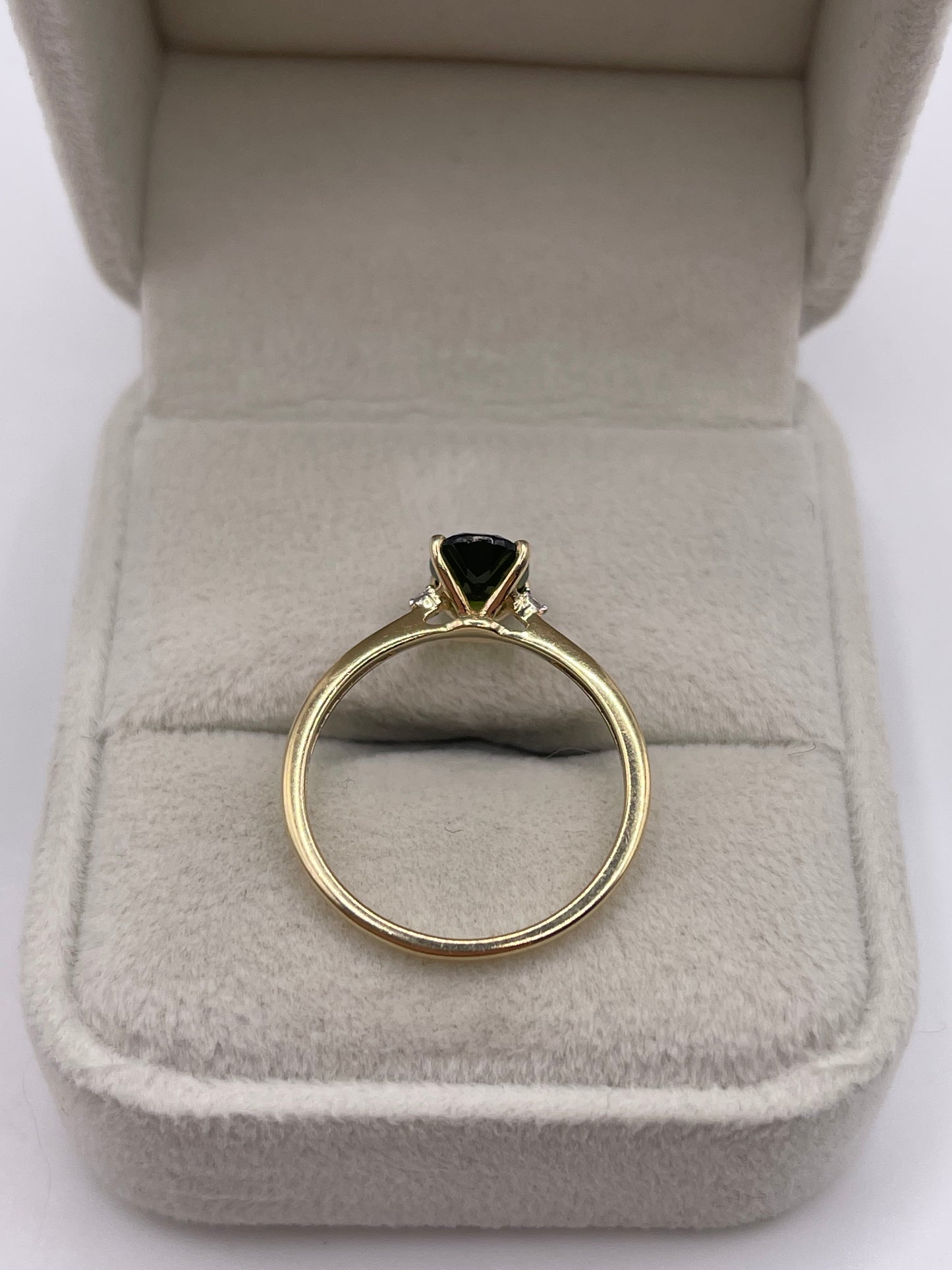 9ct gold tourmaline and diamond ring