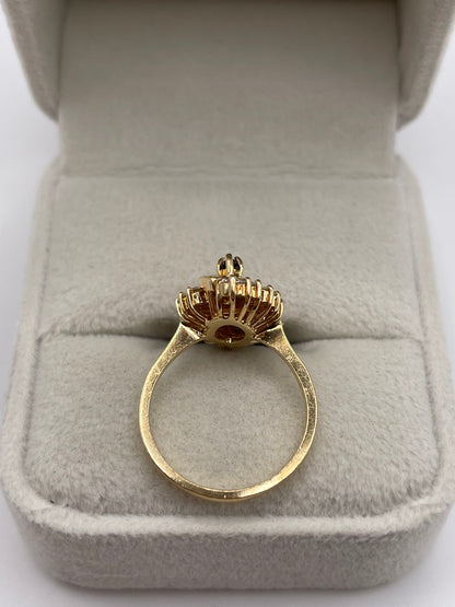 14ct gold ruby and diamond ring