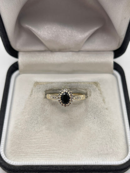 9ct gold sapphire and diamond ring