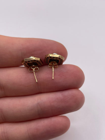9ct gold sapphire and diamond earrings