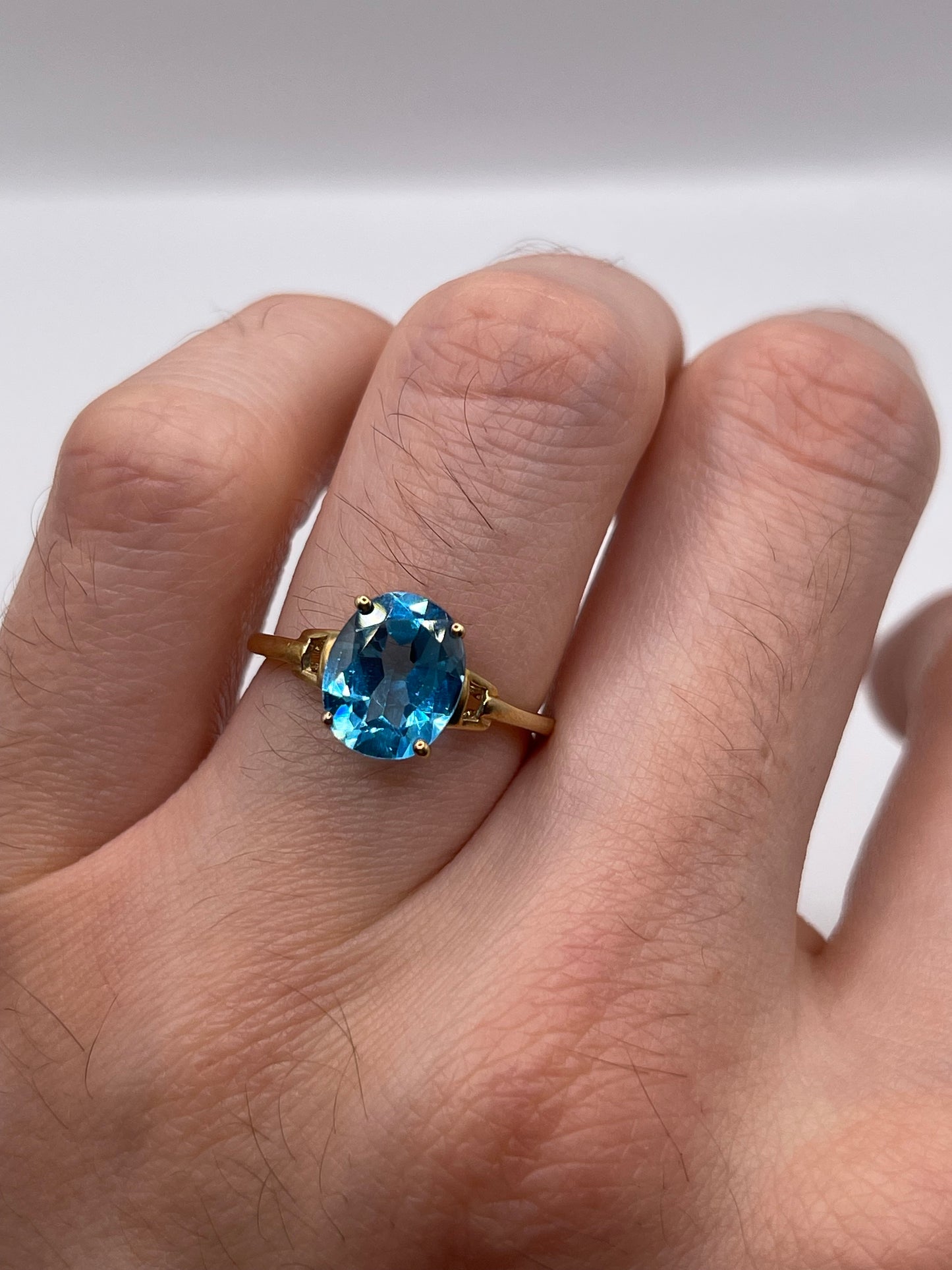 9ct gold blue topaz ring
