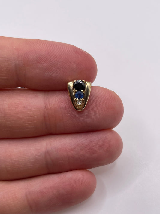 9ct gold sapphire and diamond pendant