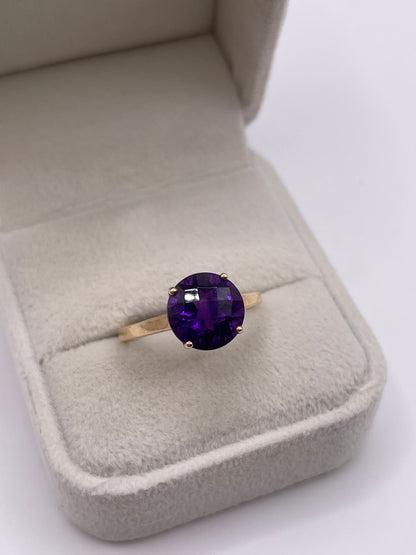 9ct gold amethyst ring