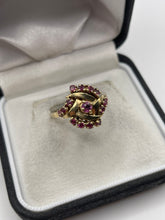 Load image into Gallery viewer, 9ct gold ruby cluster ring
