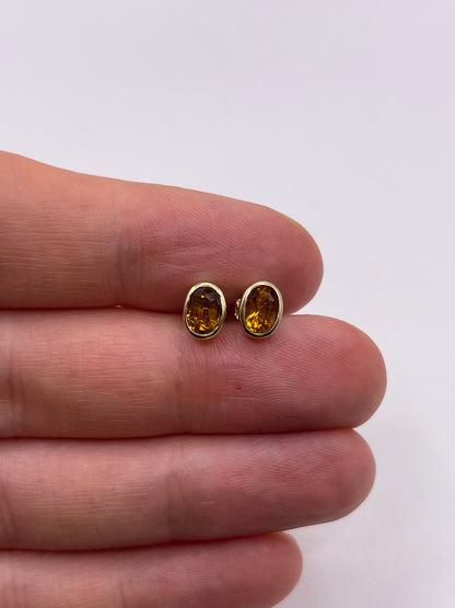 9ct gold citrine earrings