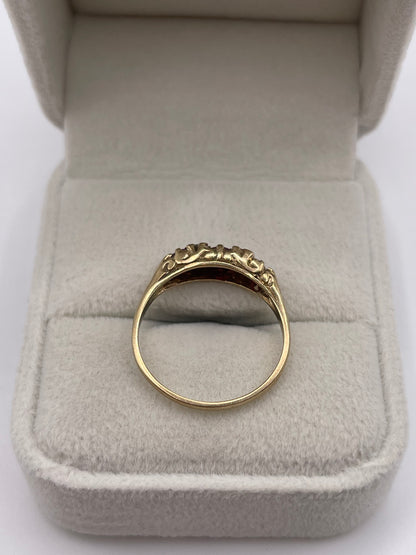 9ct gold ruby and diamond ring