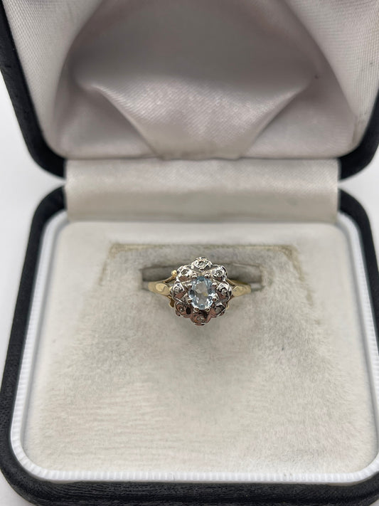 9ct gold topaz and diamond ring