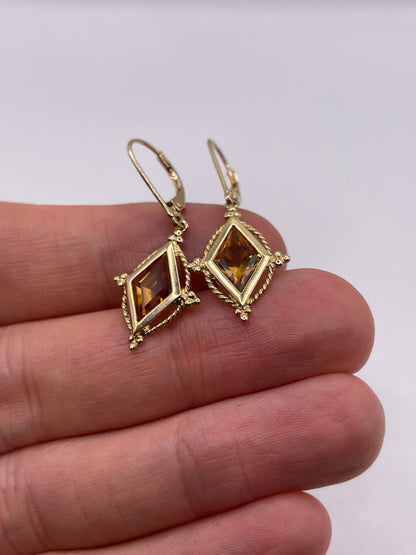 9ct gold citrine earrings