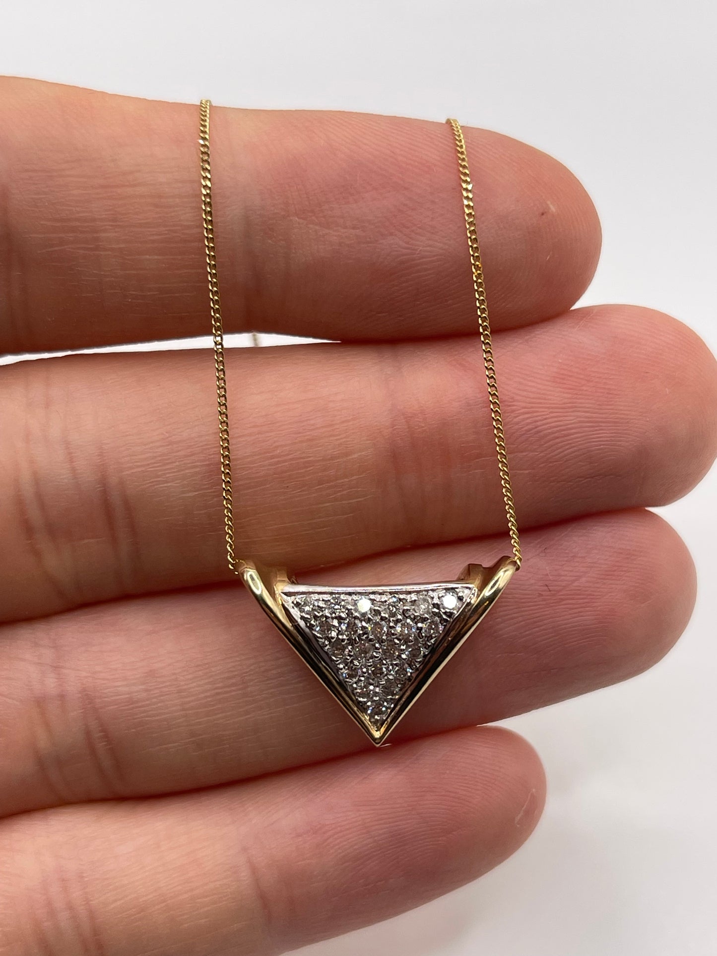 9ct gold diamond cluster necklace