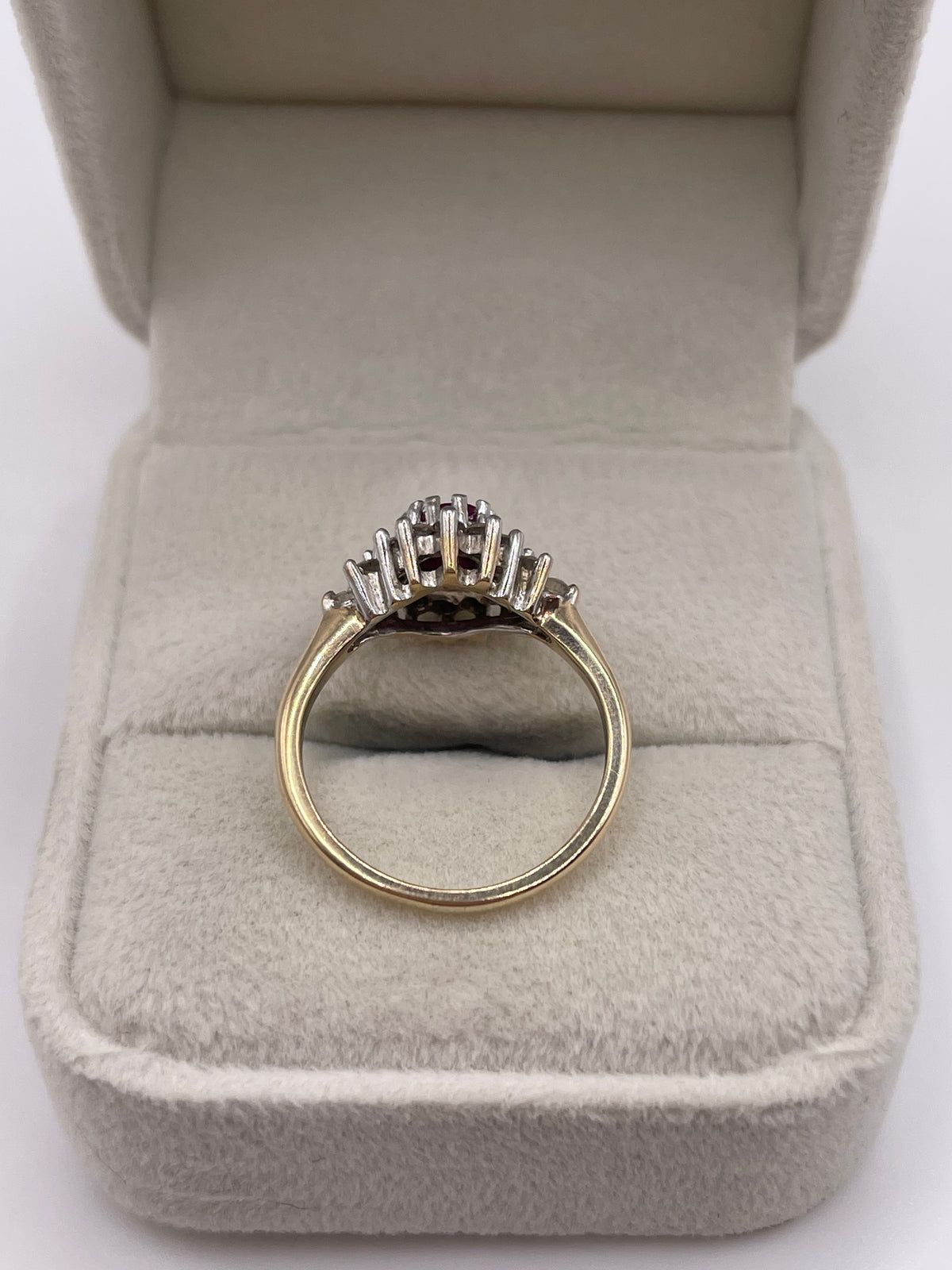 9ct gold ruby and diamond ring