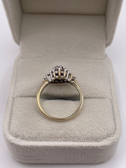 9ct gold ruby and diamond ring