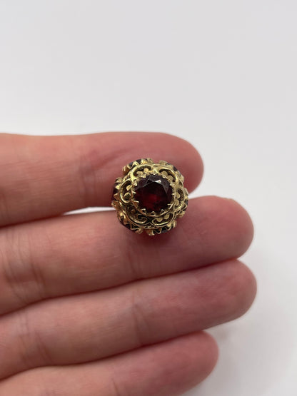 9ct gold garnet fob pendant