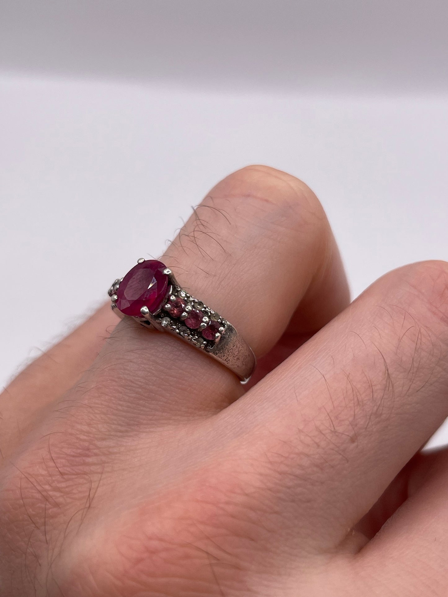 Silver ruby ring