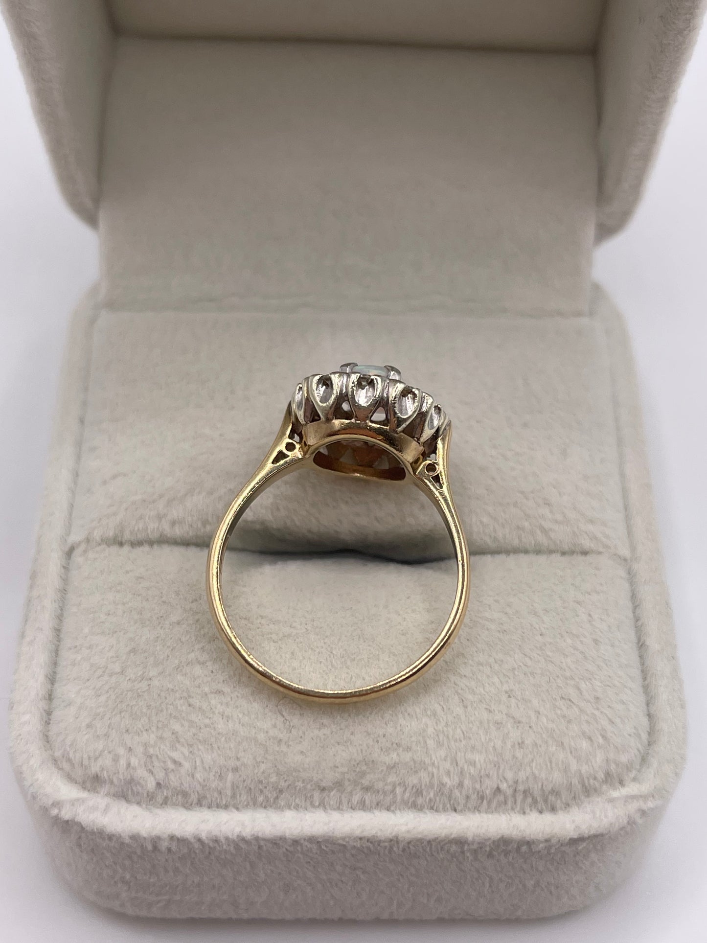 9ct gold opal and diamond ring