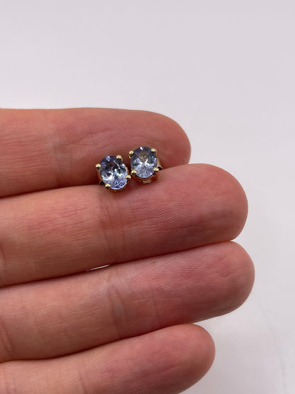 9ct gold tanzanite earrings