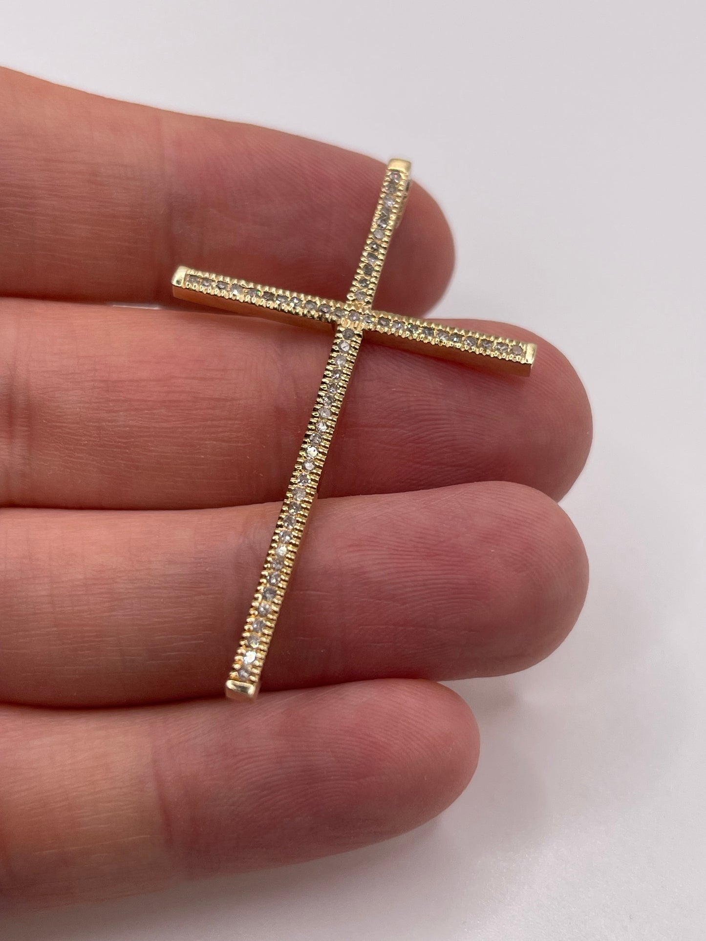 9ct gold diamond cross pendant