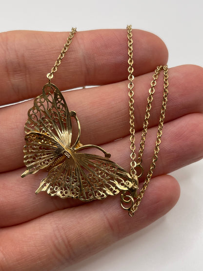 9ct gold butterfly necklace