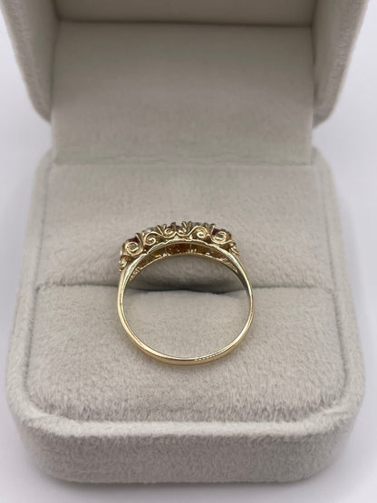 9ct gold ruby and pearl ring