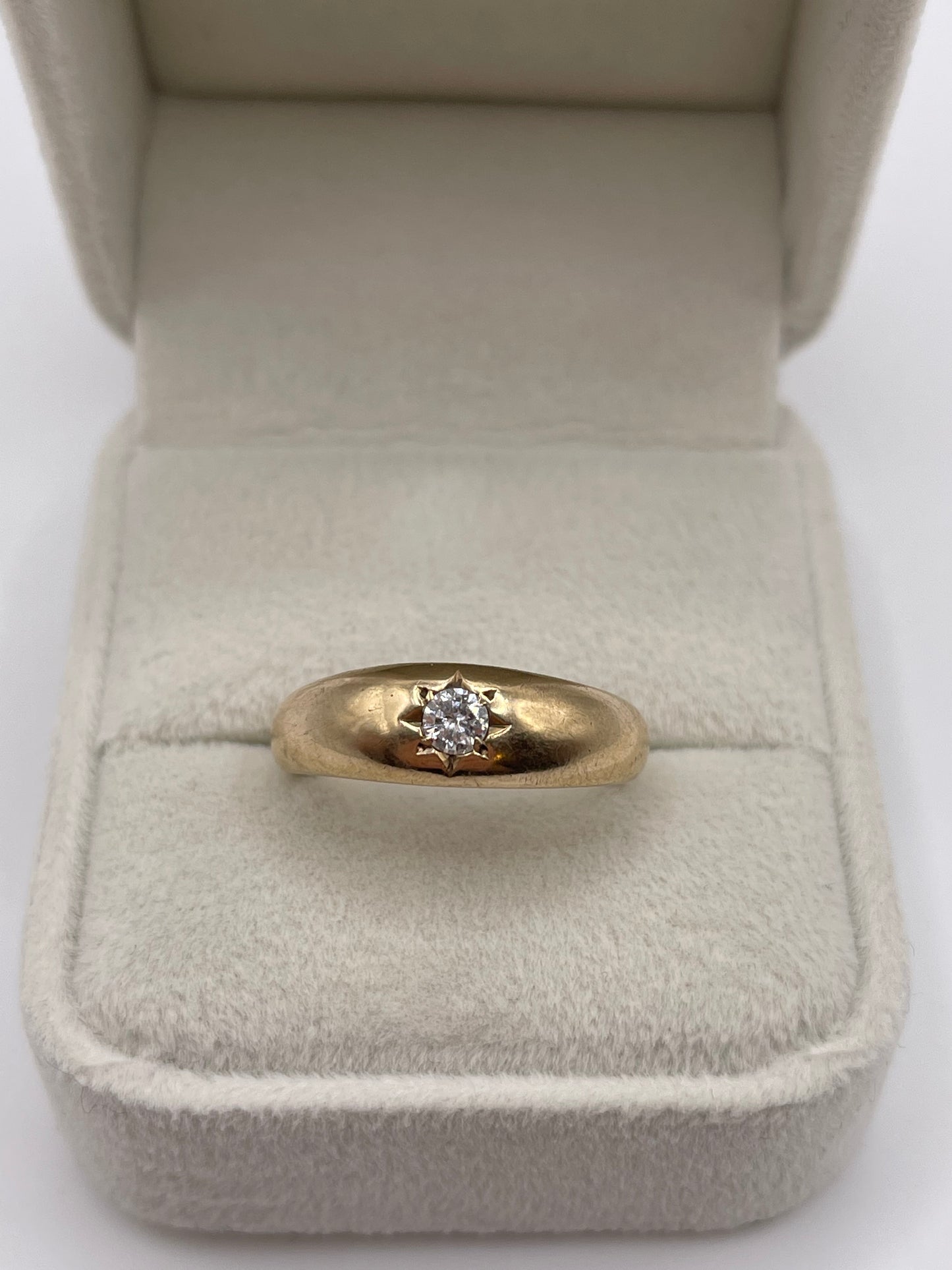 9ct gold diamond gypsy ring
