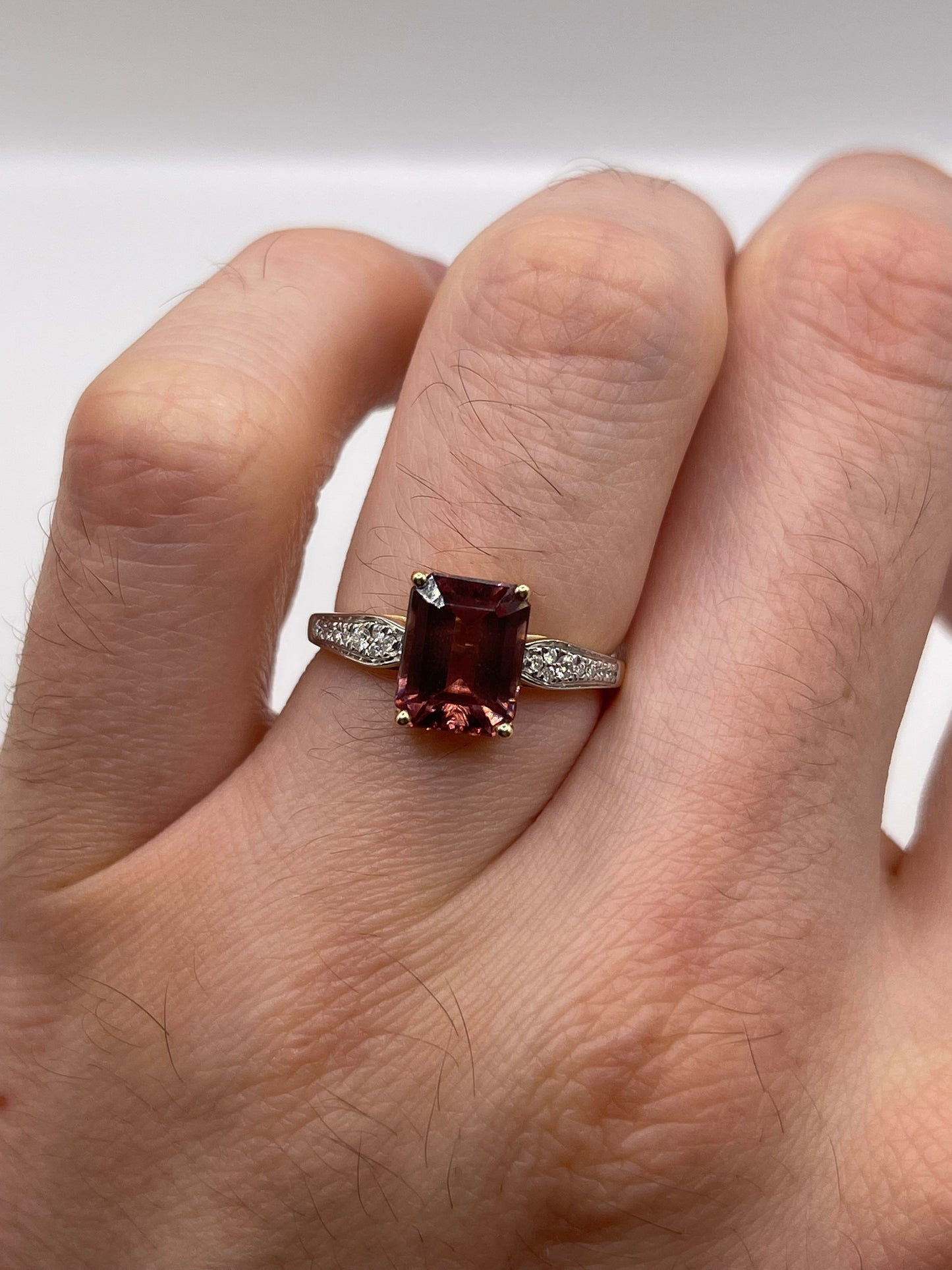 14ct gold tourmaline and diamond ring