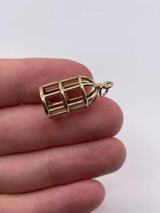 9ct gold cage charm
