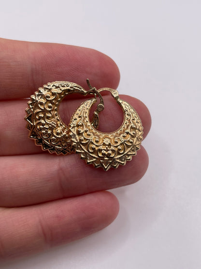 9ct gold creole earrings