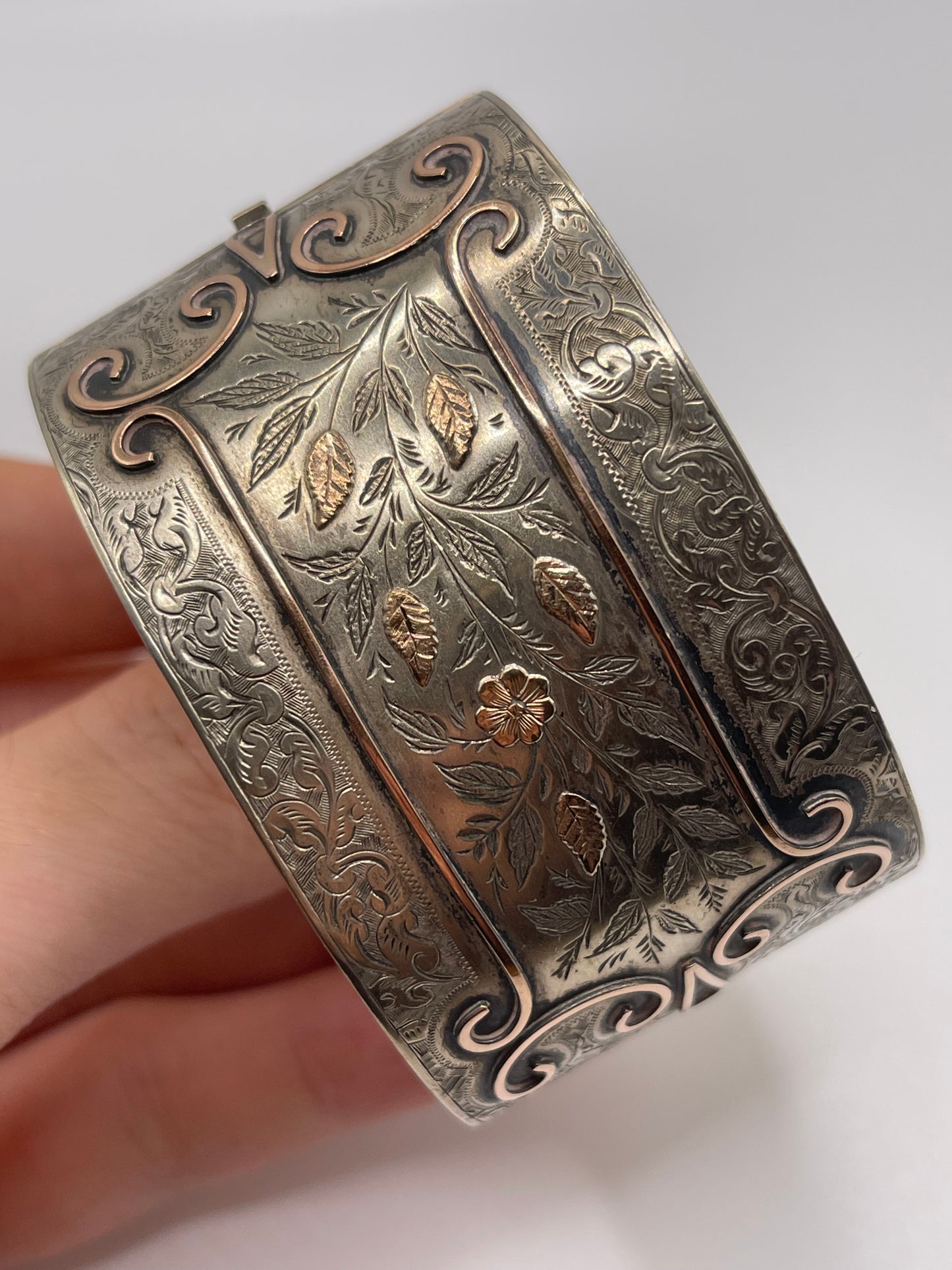 Antique silver / gold bangle