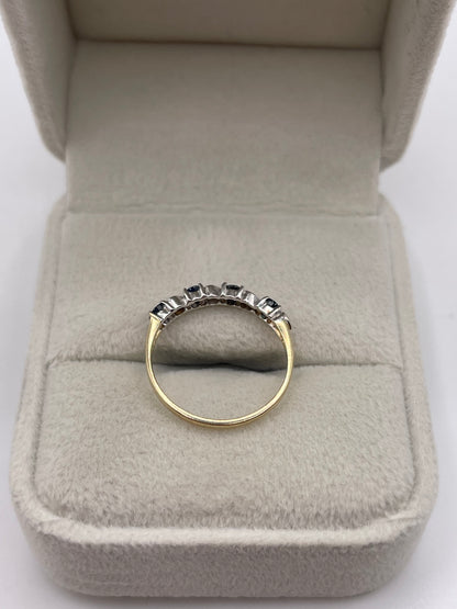 9ct gold sapphire and diamond ring