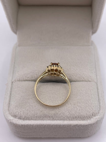 9ct gold zircon cluster ring
