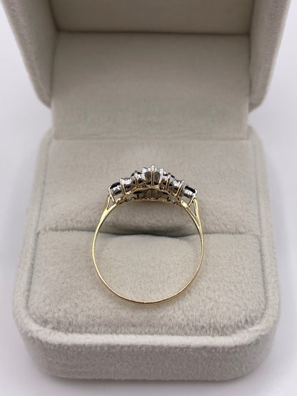 9ct gold sapphire and diamond ring