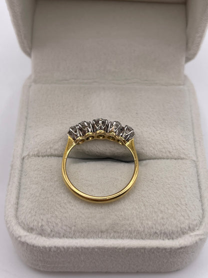 Antique 18ct gold old cut diamond ring