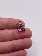 Load image into Gallery viewer, 9ct gold amethyst and diamond pendant
