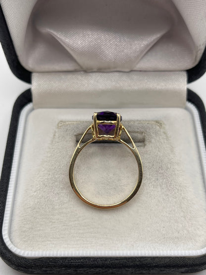 9ct gold amethyst ring