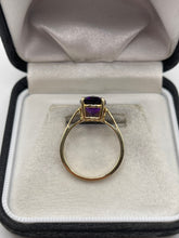 Load image into Gallery viewer, 9ct gold amethyst ring
