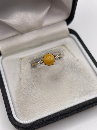 9ct gold opal and diamond ring