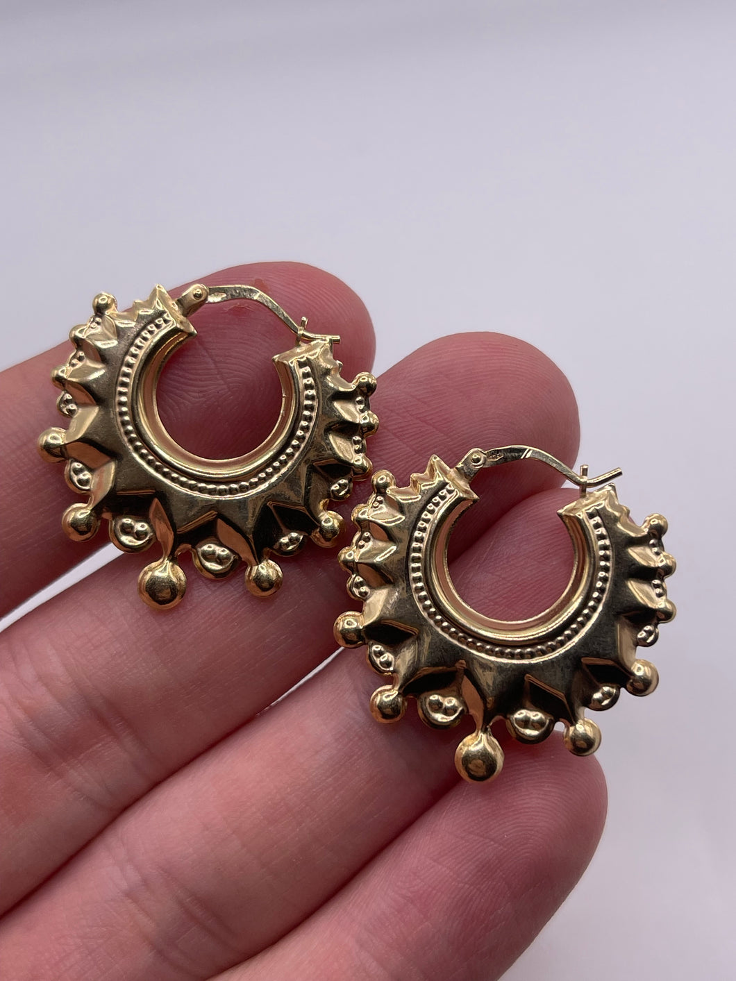 9ct gold creole earrings