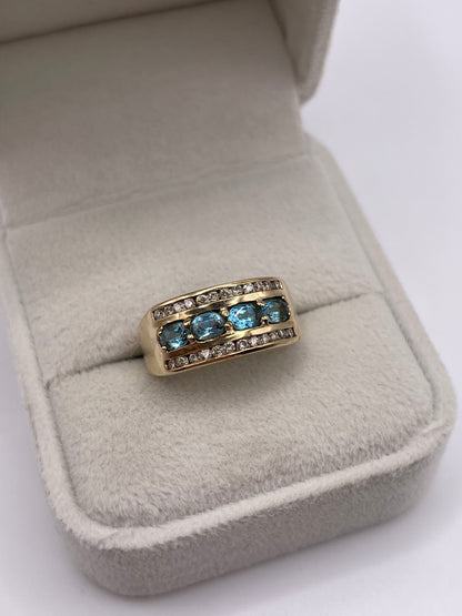 9ct gold topaz and diamond ring