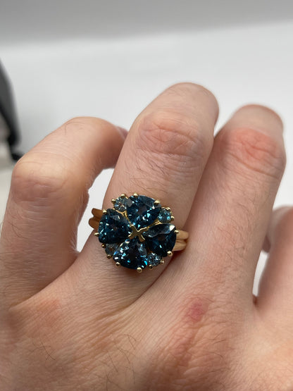 9ct gold topaz cluster ring