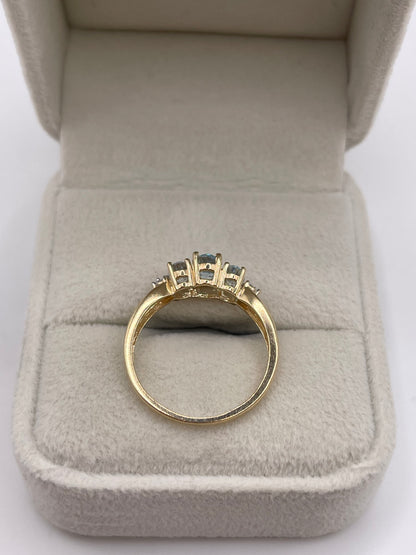 9ct gold topaz and diamond ring