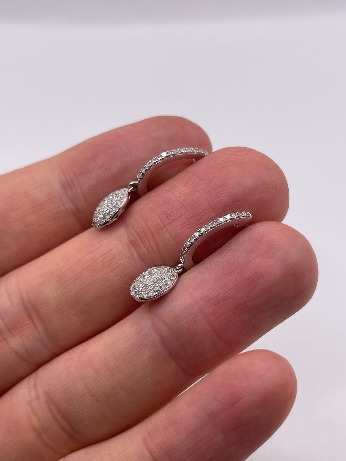 9ct white gold diamond cluster earrings