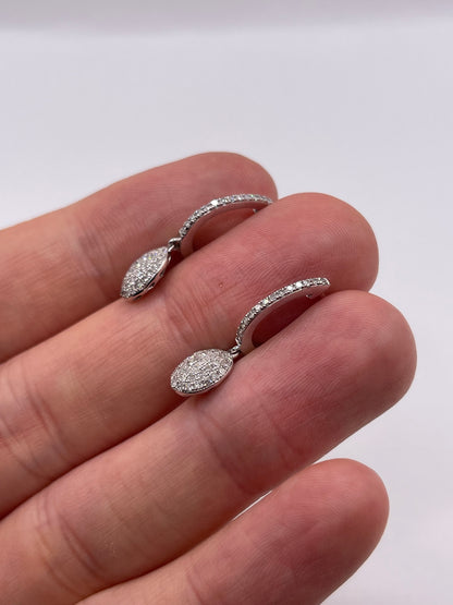 9ct white gold diamond cluster earrings