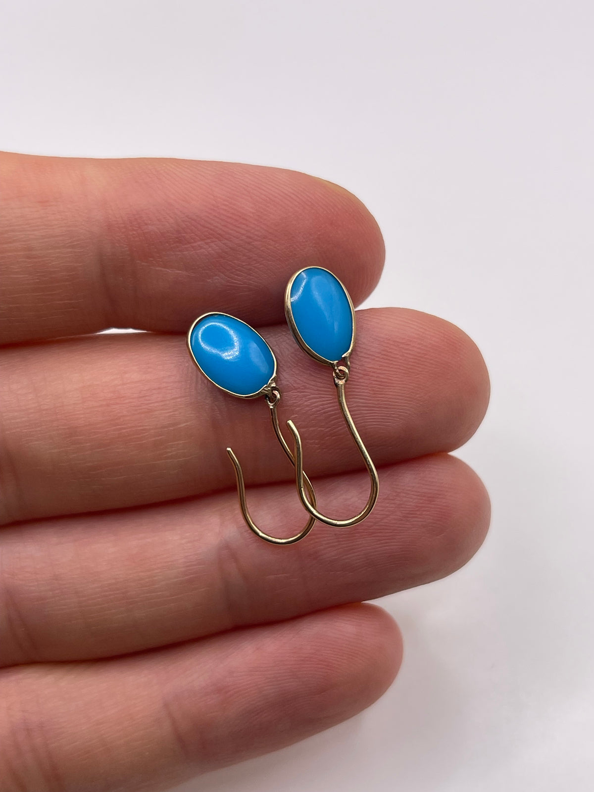 9ct gold turquoise earrings