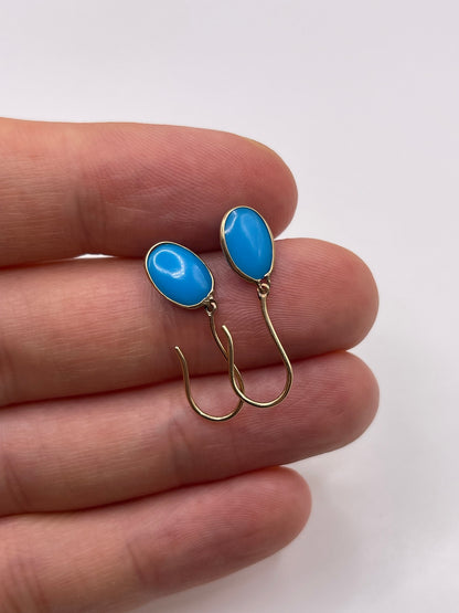 9ct gold turquoise earrings
