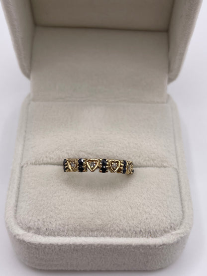 9ct gold sapphire and diamond ring