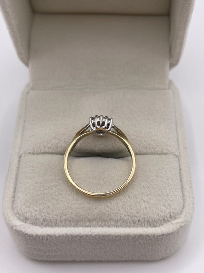 9ct gold diamond cluster ring